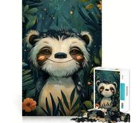 Cute Watercolor Sloth Jigsaw 1000 Pieces for Adults Stress Relief Play Neat Cut Family Enjoyable Christmas Idea (50x75cm)