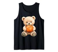 Cute Watercolor Teddy Bear Basketball Player Tank Top