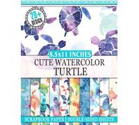 Cute Watercolor Turtle Scrapbook Paper: Beautiful Decorative Paper with Watercolor Turtle Designs for Crafting, Journaling, and Scrapbooking