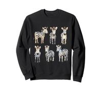 Cute Watercolor Zebra Herd Safari Animal Design Sweatshirt