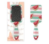 Cute Watermelon Fruits Stripes Pattern Hair Brush, Detangling Hair Brush for Thick, Curly Hair, Air Cushion Massage Comb, Premium Ladies Gift for All Hair Types