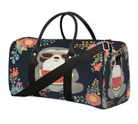 Cute Watermelon Sloth Foldable Travel Duffle Bag Waterproof Sports Gym Bag with Shoulder Straps