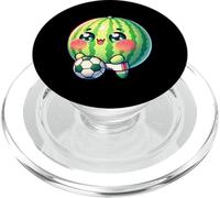Cute Watermelon Soccer Player Chibi Football PopSockets PopGrip for MagSafe