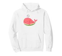Cute Watermelon Whale Kawaii Fruit Animal Summer Vibes Ocean Pullover Hoodie