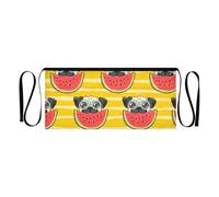 Cute Watermelon Yellow Waist Apron for Women Men with 3 Pockets and Waterproof Design, Cute Pug Watermelon Yellow, One Size, Cute Pug Watermelon Yellow, One Size, Cute Pug Watermelon Yellow, One Size