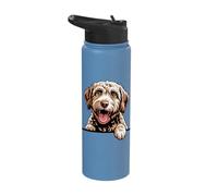 Cute Wavy Pet Hand Drawn Illustration Cartoon Labradoodle Stainless Steel Insulated Water Bottle
