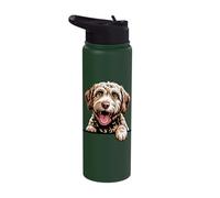 Cute Wavy Pet Hand Drawn Illustration Cartoon Labradoodle Stainless Steel Insulated Water Bottle