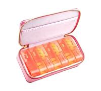 Cute Weekly Pill Organizer - 2 Times a Day Dustproof Container Dispenser Case with Compartments for 7 Days in the Morning | Portable Medicine Sorter