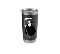 Cute Weird Grim Reaper Tattoo Skull Death Dead Goth Horror Stainless Steel Insulated Tumbler