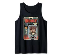Cute Werewolf Cartoon Howling Funny Halloween Retro Tank Top
