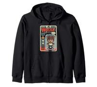 Cute Werewolf Cartoon Howling Funny Halloween Retro Zip Hoodie