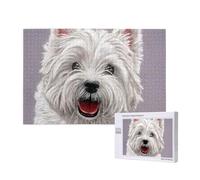 Cute West Highland Terrier Dog Art Printed,1000 Pieces Wooden Jigsaw Family Game Jigsaw Puzzles for Adults Teens Home Decor