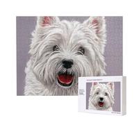 Cute West Highland Terrier Dog Art Printed,500 Pieces Wooden Jigsaw Family Game Jigsaw Puzzles for Adults Teens Home Decor