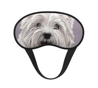 Cute West Highland Terrier Dog Art Printed, Full Eye Covers Light Blocking Eye Masks Blackout Sleep Eye Muffs