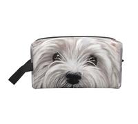 Cute West Highland Terrier Dog Art PrintedLarge Capacity Cosmetic Organizer，Travel Makeup Bag for Women