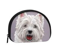 Cute West Highland Terrier Dog Art PrintedSmall Makeup Sanitary Napkin Storage Bag,Women's Cosmetic Coin Purse