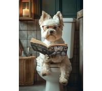 Cute Westie Dog Decorative Puppy Dog Portrait Wooden Puzzle DIY Wall Art Leisure Game Decompress Toy Suitable Family Friends Kids Gift