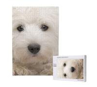 Cute Westie Puppy,1000 Pieces Wooden Jigsaw Family Game Jigsaw Puzzles for Adults Teens
