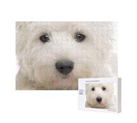 Cute Westie Puppy,300 Pieces Wooden Jigsaw Family Game Jigsaw Puzzles for Adults Teens Home Decor