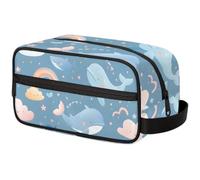 Cute Whale Doodle Travel Toiletry Bag for Men ，Rainbow Whales Hanging Dopp Kit - Waterproof Shaving Bag Bathroom Bags Wash Bag for Toiletries Accessories