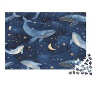 Cute Whale Family Puzzles 1000 Pieces of Precision Cut Colourful Jigsaws As An Aesthetic Jigsaw Puzzle for Home Decor And Stress Relief 70x50cm/1000pcs