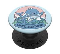 Cute Whale Hello There Sea Animal Fan Ocean Funny Pun PopSockets Adhesive PopGrip