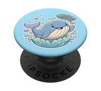 Cute Whale Hello There Sea Creature Ocean Funny Animal Fan PopSockets Adhesive PopGrip