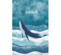 Cute Whale Illustration Notebook / Notepad / Journal / Diary Memo Travel Wedding Kids - Ruled pages - A5 - 120 pages