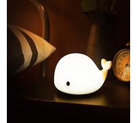 Cute Whale Night Light for Kids,Kawaii Baby Night Light with 7 LED Colors Changing,Tap Control Nursery Squishy Night Lamp,USB Rechargeable,Birthday Gifts for Baby,Girls,Boys,Toddler,Children