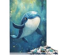 Cute Whale Painting Puzzle 1000 Pieces Jigsaws Wooden Puzzle Adult Jigsaw Puzzle Relax Puzzles Games 1000pcs (75x50cm)