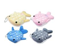 Cute Whale Shark Coin Purse, 4PCS Funny and Practical Coin Pouch, Kawaii Wallet with Zipper Keychain for Women, Multicolor, Shark