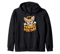 Cute Whimsical Cool Fox Playful Awesome Bright Big Fennec Zip Hoodie
