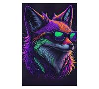 Cute Whimsical Fox Vivid Wooden Jigsaw Puzzle for Adults, 1000 PCS