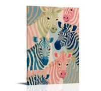 Cute Whimsical Rainbow Zebra Poster Canvas Print Art Quirky Modern Art Print Pictures Wall Decoration For Apartment Dorm Room Print Photo Art Painting Canvas Home Decorative Bedroom Modern Decors Fra