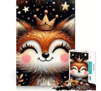 Cute Whimsical Red Fox 1000 Pieces Puzzles for Teenagers Serene Game Smooth Joint Pattern Build (38x26cm)