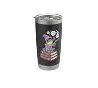 Cute Whimsical Wizard Frog on Books, Magic and Bubbles Stainless Steel Insulated Tumbler