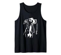 Cute Whippet Portrait Black and White Dog Lover Tank Top