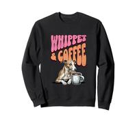 Cute Whippet Puppy Dog and a Cup of Coffee in the Morning Sweatshirt
