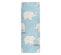 Cute White Animal Elephant yoga mat non toxic for hot yoga printed, non slip, hot yoga mat towel with carrying bag tapete para ejercicio 71x26 inches
