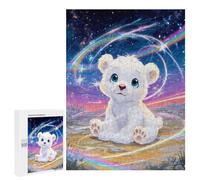 Cute White Bear Under Rainbow Stars Jigsaw Puzzle, 500 PCS, Indoor Activity for The Home, Screen-free Entertainment for Adults And Families