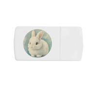 'Cute White Bunny' Pill Box with Tablet Splitter (PI00034348)