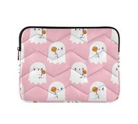 Cute White Cartoon Ghosts Sweets Puffy Laptop Sleeves Laptops Case Pink Fancy Universal Men Office Computer Cover for Computer Air 13 Inch Sleeve Large