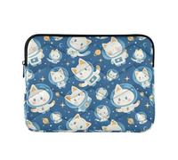 Cute White Cat Astronaut Floating in Space Case for Laptop Lightweight Computer Carrying Bags 13 Inch 14 Inch Work Business Journey