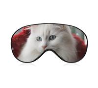 Cute White Cat Eye Mask Sleep Mask Eye Masks for Sleep Sleep Masks for Women Men Sleeping Mask Travel Eye Mask Sleep Mask Blackout Funny Sleep Mask Cute Sleep Mask