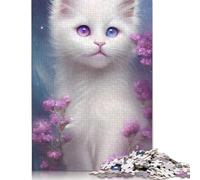 Cute White Cat Portrait Jigsaw Puzzles For Adults 1000 Piece Jigsaws Puzzles 1000 Piece Puzzles For Adults Puzzle Games Toys Gift for 1000pcs (75x50cm)