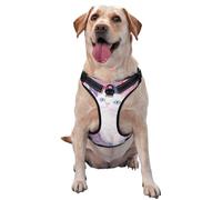 Cute White Cat With Ghosts No Pull Dog Harness Adjustable Reflective Oxford Easy Control Medium Large Dog Harness