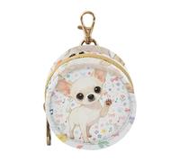 Cute White Chihuahua Dog Baby Boy Pacifier Holder Portable Change Purse Key Holder, Neutral Baby Items