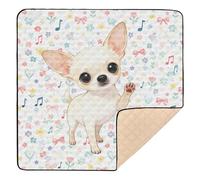 Cute White Chihuahua Dog Large Non-Slip Baby Tummy time Play mat for Floor Cozy Breathable Foldable Padded Play Mat for Babies Infants Toddlers, 50'' x 50''