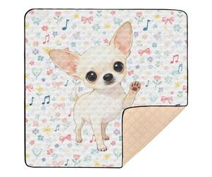 Cute White Chihuahua Dog Large Non-Slip Baby Tummy time Play mat for Floor Cozy Breathable Foldable Padded Play Mat for Babies Infants Toddlers, 50'' x 50''