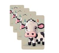 Cute White Cow Car Air Freshener Cards for Women Men 4 Pack Cute Car Accessories Long Lasting Scent Car Diffuser Hanging Auto Aromatherapy Tablets Car Fresheners Gifts